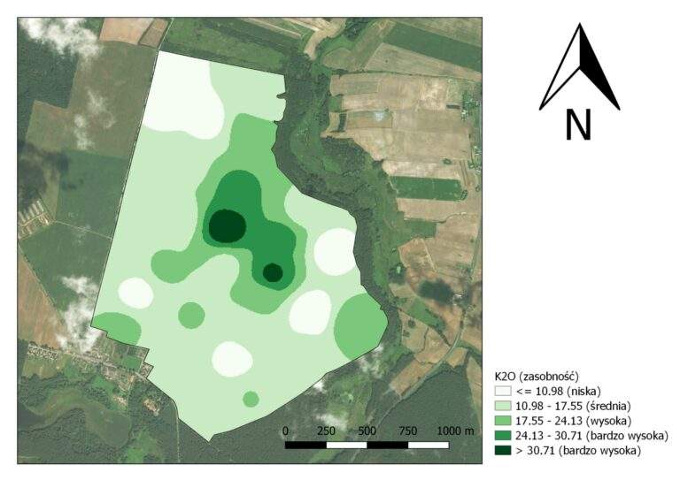 Zasobność K2O.
