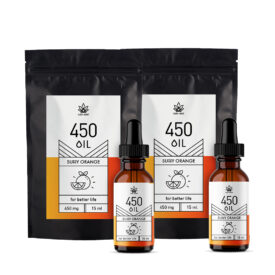 Set of 2x 3% CBD hemp oils with orange flavor 15ml 450 mg