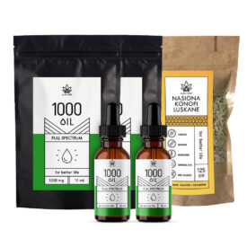 Set of 2x hemp oil 10% CBD 10ml + shelled hemp seeds 125g CLASSIC OIL SEED SET