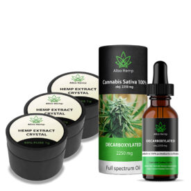 Set 3x crystal 1000mg CBD + 15% CBD oil decarboxylated 15ml 2250mg