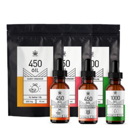 Set of 3x CBD hemp oil: orange 3% 15ml + raspberry 3% 15ml + natural flavor 10% 10ml