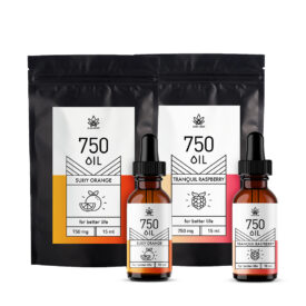Set 2x 15ml hemp oil 5% CBD orange and raspberry flavor 750 mg FRUIT BOOST