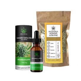 Set 10% CBD oil decarboxylated + shelled hemp seeds 125g SMALL HEMP SEED FUSION