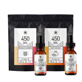 Set 2x 15ml hemp oil 3% CBD orange and raspberry flavor 450 mg FRUIT BOOST