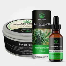 Gift set decarboxylated hemp oil CBD 5% 15ml + hemp tea 100% 20g
